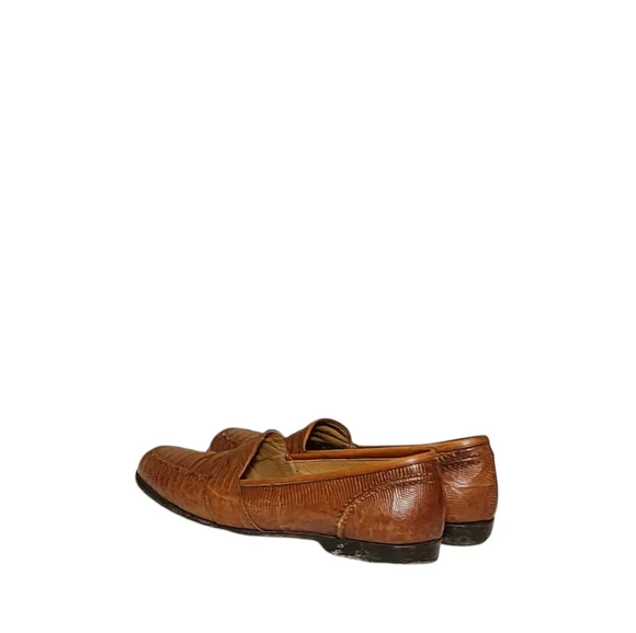 Men Vintage Brown Leather Loafers By Bragano Size 8.5D/Men Designer Shoes/ Men D Cole Haan Bragano Loafer Mens Brown Leather Made in Italy  main image 2